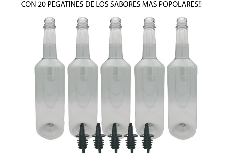 Botellas Raspados Kit + Boquillas Tapas